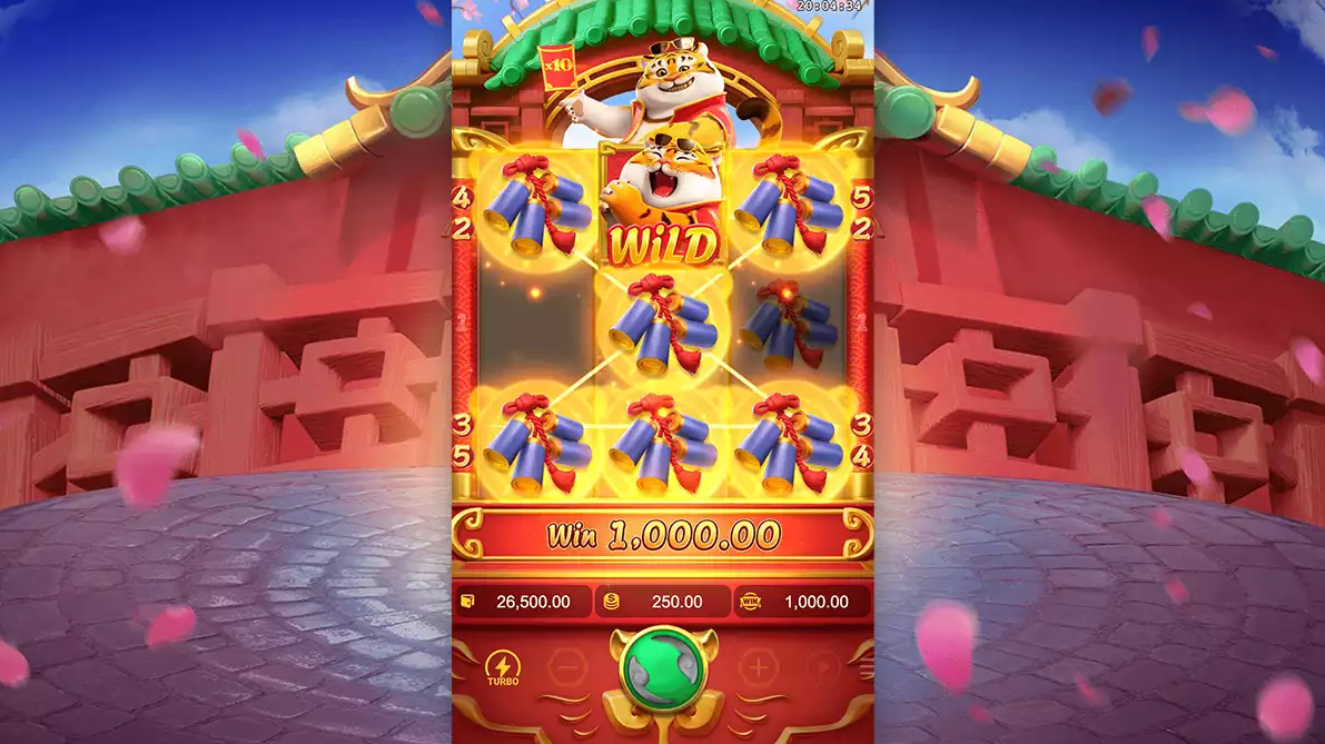 Fortune Tiger slot game showing a winning combination